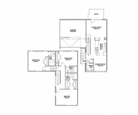 Floor plan for 3 beds, 3.5 baths, 1797 sqft